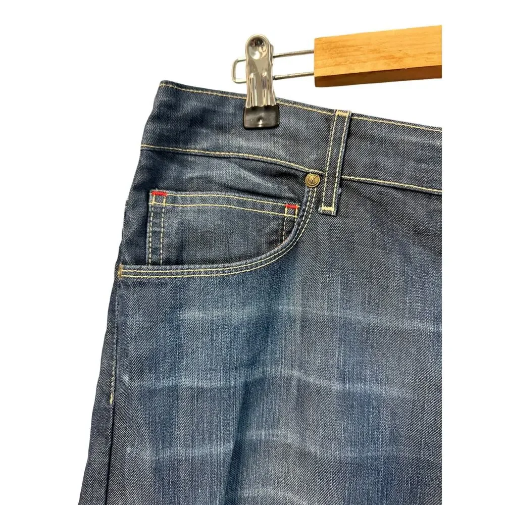 CJ by Cookie Johnson Faith Straight denim jeans washed blue Sz 34 silky vtg